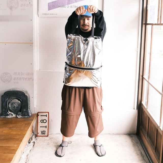 pon-sa WALKING GEAR "KANGAROO 5 way BAG SILVER METALIC w/ BAG FIT loop" [送料250円]