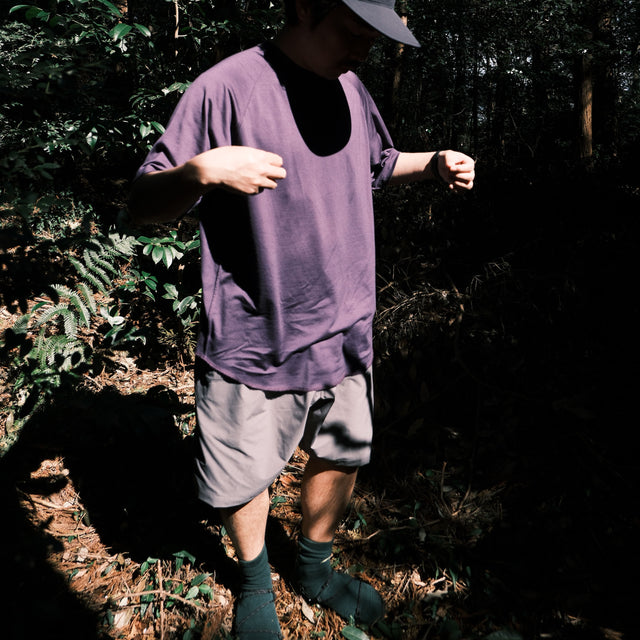 BAMBOO SHOOTS "MERINO WOOL 1/2 BASEBALL TEE -瓦奇岳別注PURPLE-"[送料250円]